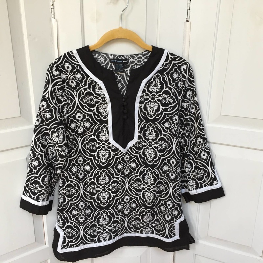 Saint Tropez West Linen Blend Tunic/ Coverup